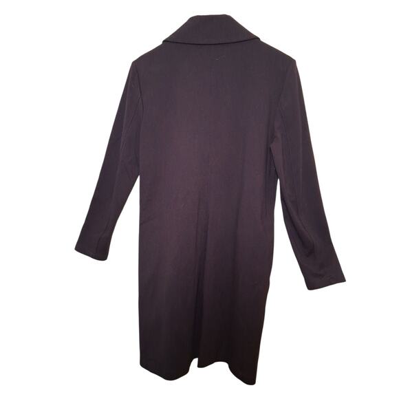 Sara Pacini Eggplant Purple Coat Snap Front Buttons 2 Pockets Made In Italy Sz 2 - Picture 3 of 7